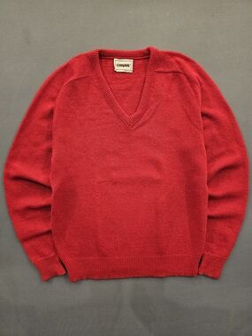 Vintage Campus V-Neck Knit Pullover Sweater – Made in USA